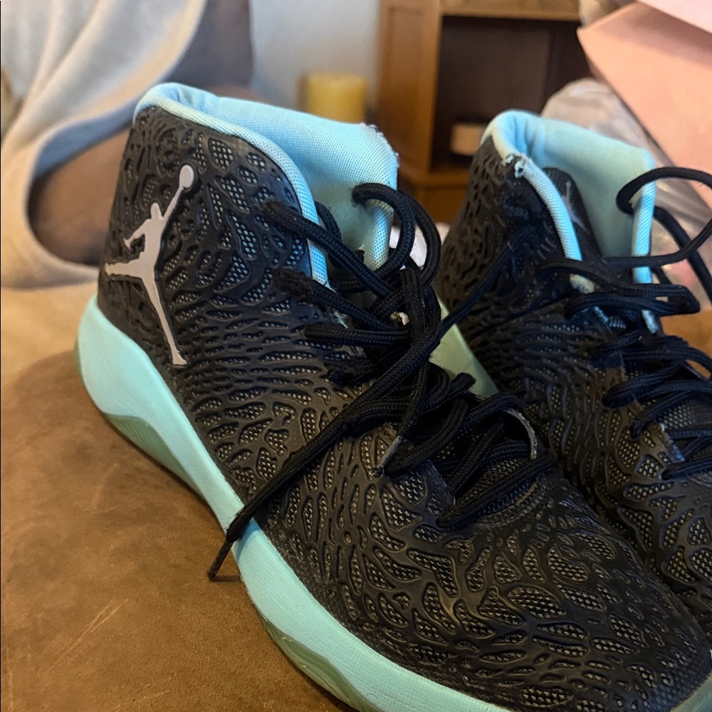 Jordan Ultra Fly Black and Teal High-Top Sneakers
